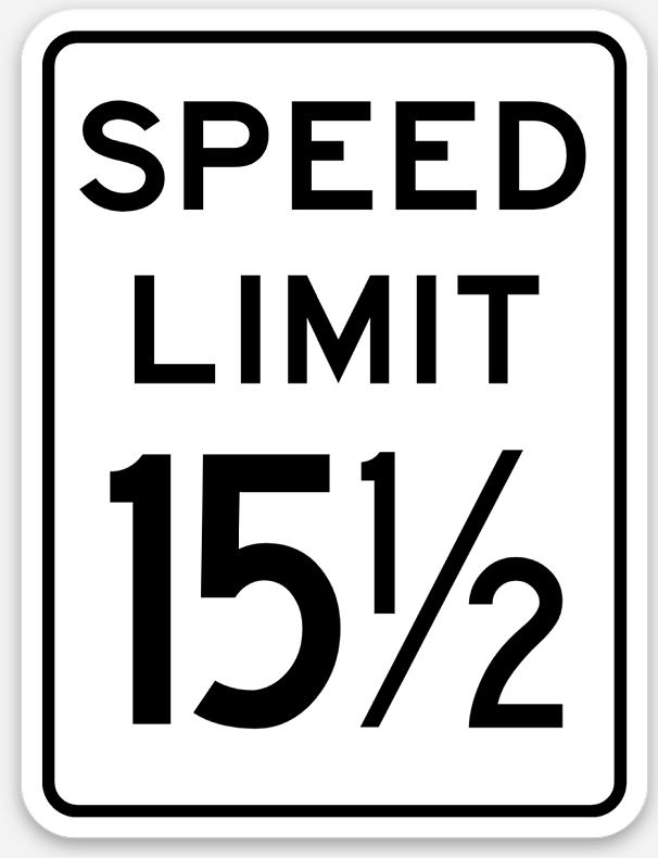 15 1/2 MPH Sticker